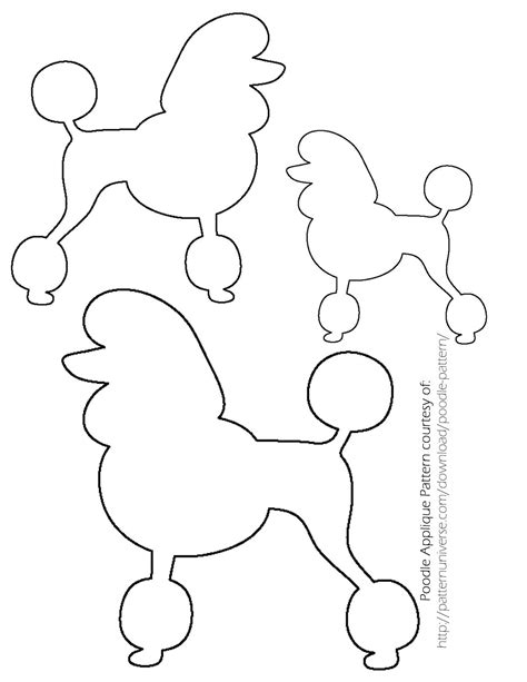 poodle pattern for a poodle skirt|free printable poodle pattern.